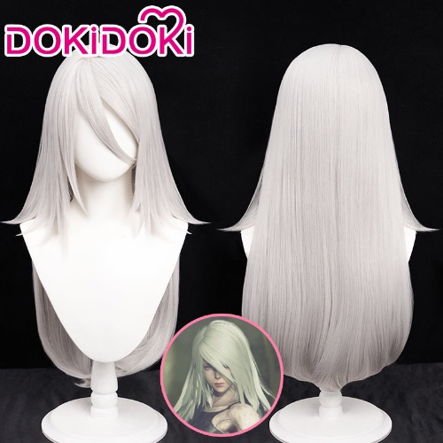 【White Ver. Ready For Ship】DokiDoki Game Cosplay NieR: Automata Cosplay A2 Wig Long Straight Silver YoRHa Type A No.2 | Silver Ver.-PRESALE