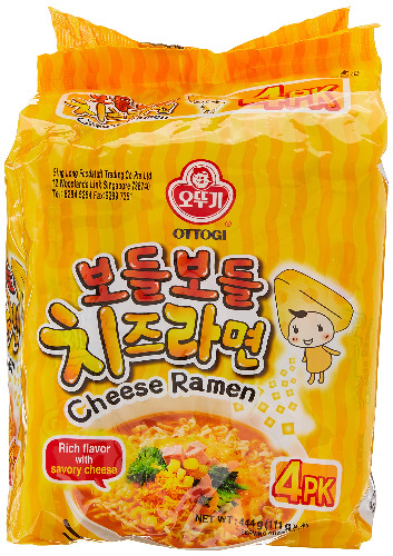 Ottogi Cheese Ramen Noodle 4 Packets, 444 g