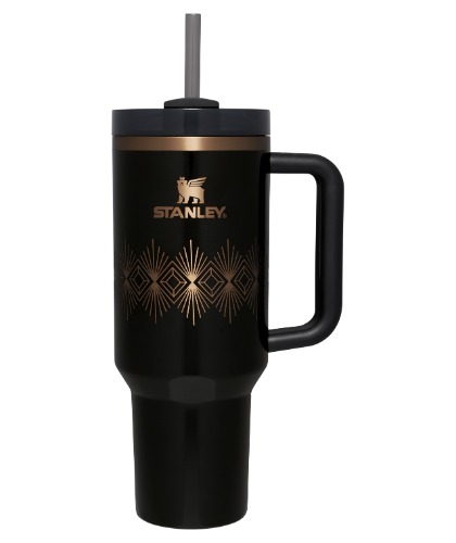 Deco Collection Quencher H2.0 FlowState™ Tumbler | 40 OZ | Black Gloss Deco