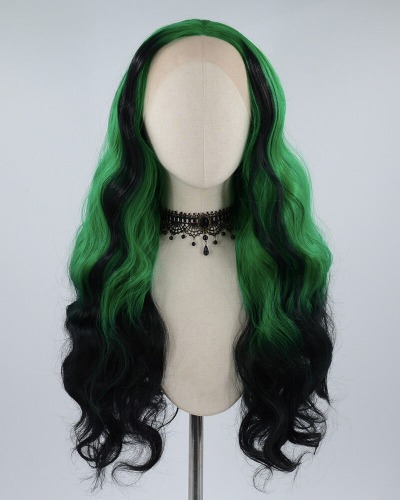Green Black Synthetic Lace Front Wig WW468 | Default Title