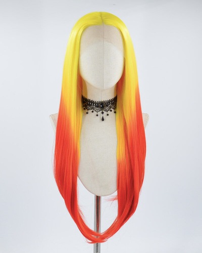 Yellow Ombre Red Synthetic Lace Front Wig WW486 | Default Title