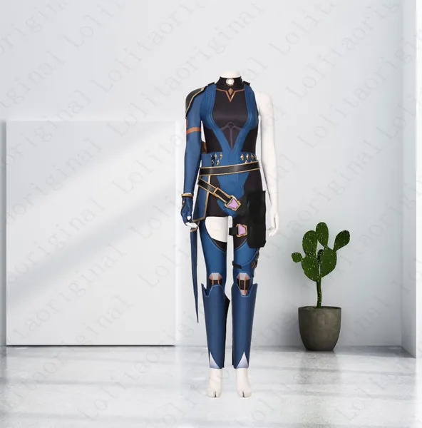 Valorant Reyna Cosplay Costumes Full Set with Jumpsuit and Shoes Halloween Costumes