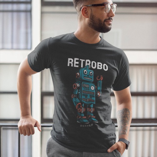 Mens Retrobo T-Shirt - Black / L