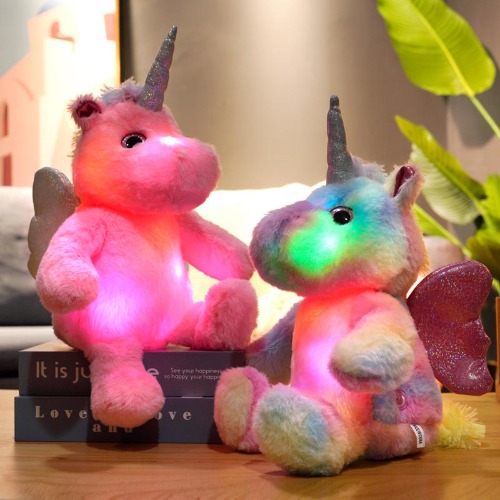 Valentine's Glowing Unicorn Plush Toy. - Pink / 25cm