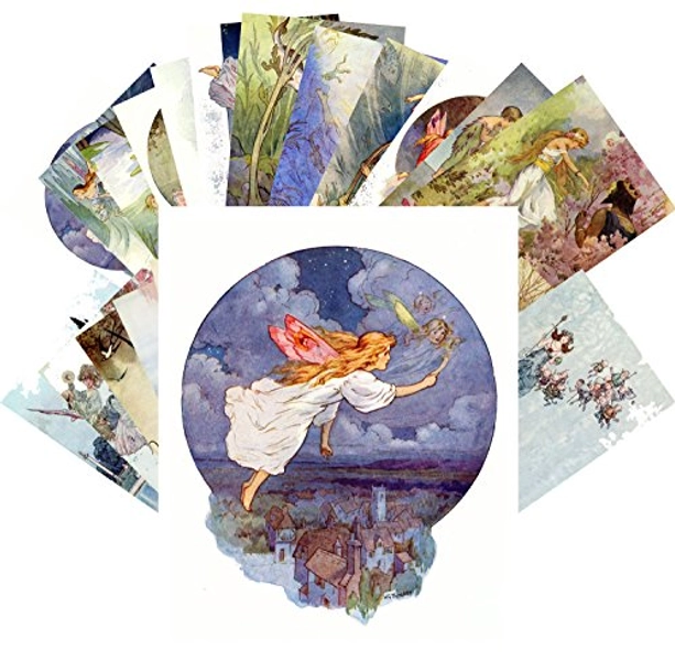 Vintage PostCards 24 pcs Fairy Tales Small People Vintage Book Illustration by Harry Thaker William Robinson