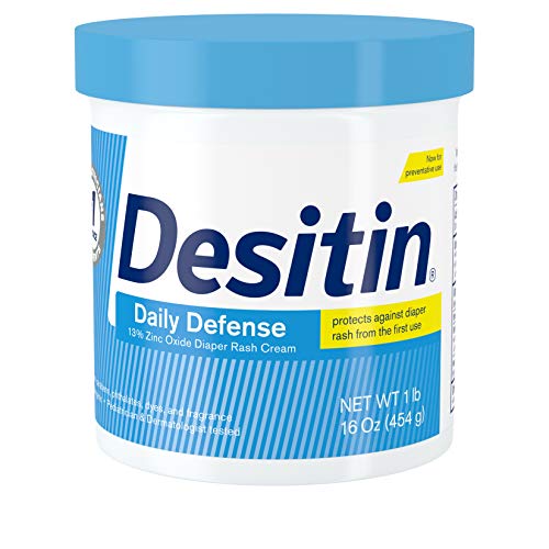 Desitin Daily Defense Baby Diaper Rash Cream with Zinc Oxide to Treat, Relieve & Prevent diaper rash, Hypoallergenic, Dye-, Phthalate- & Paraben-Free, 16 oz (Pack of 2) - 1 Pound (Pack of 2)