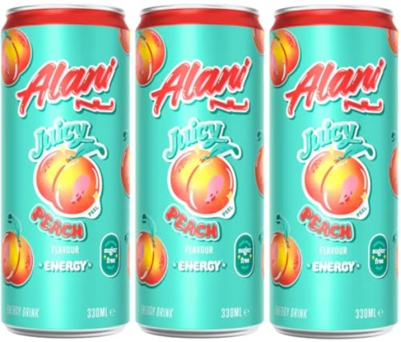 Alani Nu Juicy Peach Energy Drink 330ml 3 Pack