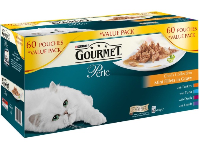 Purina Gourmet Perle Mixed Variety Delicate Meats Chef's Collection Adult Wet Cat Food, 60 x 85g