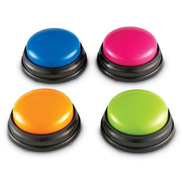 Answer Buzzers for Dogs, Recordable Voice Recording Sound Button Interactive Tool Answering Buttons Classroom Buzzers (4pcs)