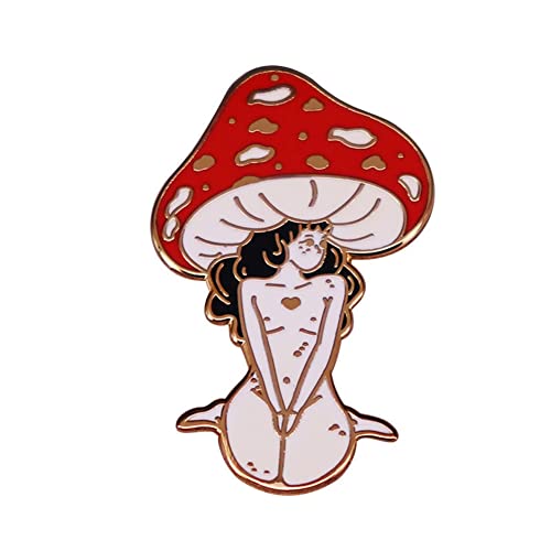 Mushroom Girl Enamel Pin