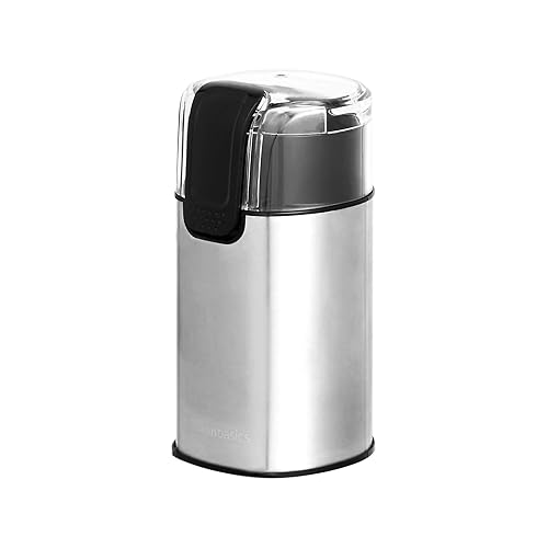 Amazon Basics Electric Coffee Grinder, Coffee Bean and Spice Grinder, With Heavy-Duty Stainless Steel Grind Blades - Modern - Stainless Steel