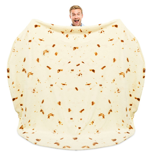 Zulay (80-Inch) Giant Burrito Blanket Double Sided - Novelty Big Burrito Blanket for Adult and Kids - Premium Soft Flannel Round Burrito Tortilla Blanket for Indoors, Outdoors, Travel, Home and More