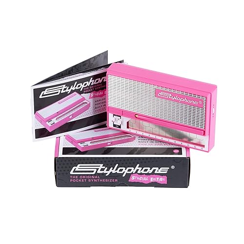 Stylophone Pink - The Original Pocket Electronic Synthesizer - Special Edition | Synth Musical Instrument | Synthesizer Keyboard | Stylophone Instrument - Pink