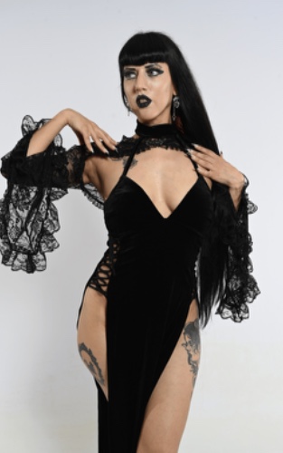 Raven's Split Dress - Black / L