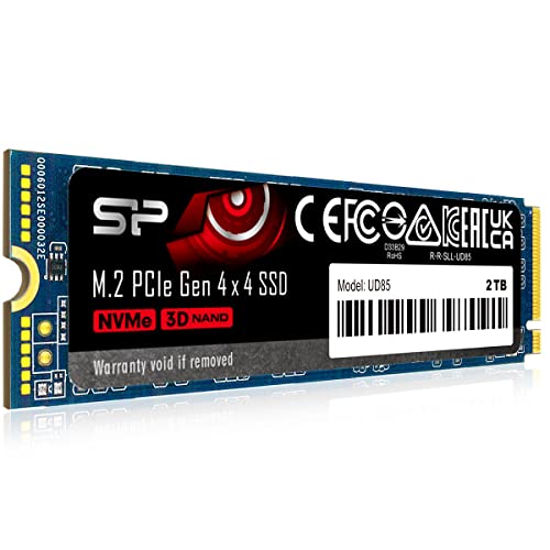 Silicon Power 2TB UD85 NVMe 4.0 Gen4 PCIe M.2 SSD R/W up to 3,600/2,800 MB/s (SP02KGBP44UD8505) - Read up to 3600 MB/s - 2TB