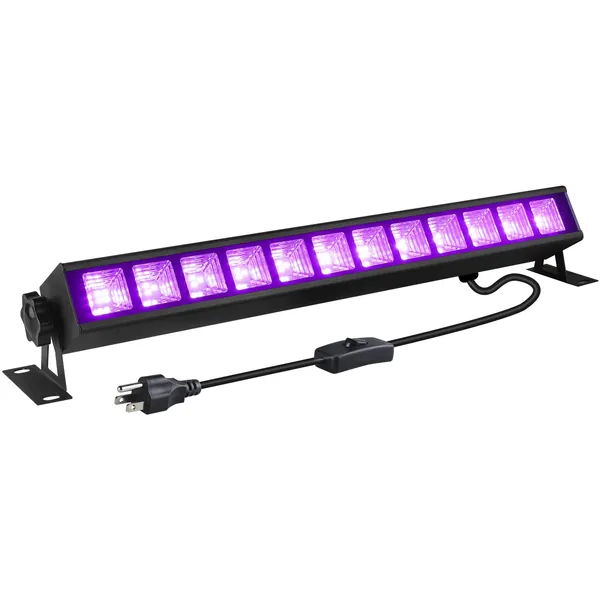 Upgraded 40W LED Black Light Bar, YIAYETOG Blacklight with Plug&Switch&5ft Cord, Light Up 24x24ft, Flood Light for Glow in The Dark Party Halloween Body Paint Stage Lighting Fluorescent Party Bedroom - 1 Pack