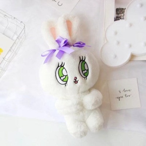 Fluffy Bunny Plush - White