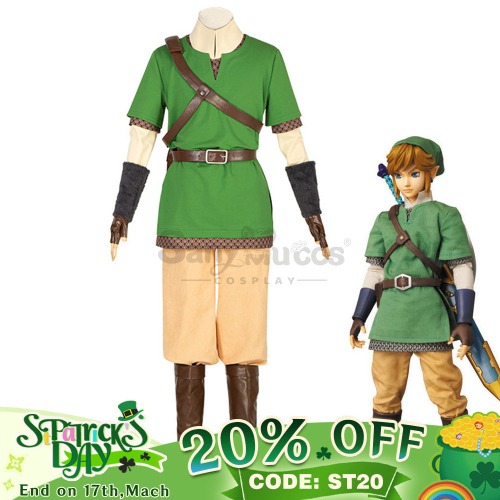 【St. Patrick's Day 20% OFF CODE:ST20 ON www.sanymucos.com】Game The Legend of Zelda Cosplay Green Link Green Cosplay Costume - M