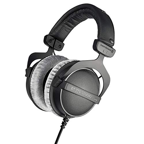 beyerdynamic DT 770 Pro Studio Headphones - Over-Ear, Closed-Back, Professional Design for Recording and Monitoring (80 Ohm, Grey) - 80 OHM - Grey