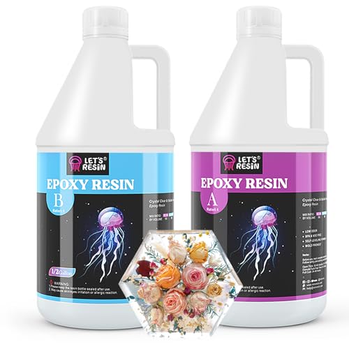 LET'S RESIN Epoxy Resin Kit,1 Gallon Bubble Free & Crystal Clear Epoxy Resin, Table Top Epoxy Resin for Casting, DIY, Resin Art,Molds,Jewelry - Large