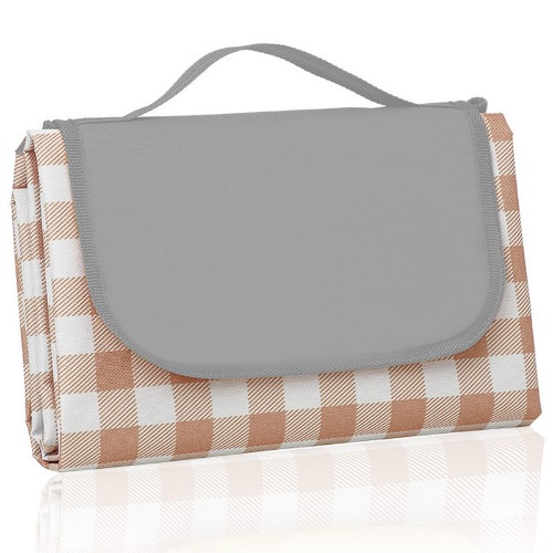 QWXNRG Outdoor Picnic Blanket, Foldable Waterproof Sand Mat, Extra Large Picnic Blanket 80" x 80" for Beach Camping Hiking Travel Outdoor Family Concerts - Brown Striped - Brown Striped 80" x 80"