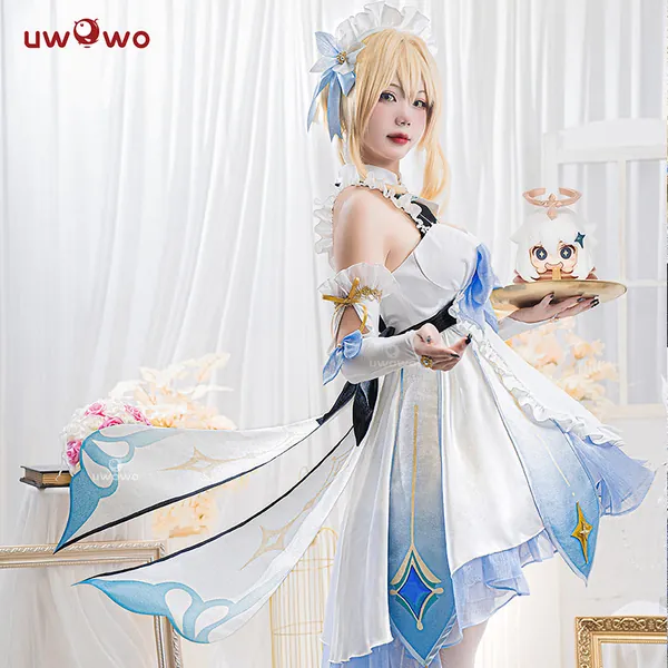 【Pre-sale】Uwowo Game Genshin Impact Fanart Lumine Maid Ver Cosplay Costume | XL