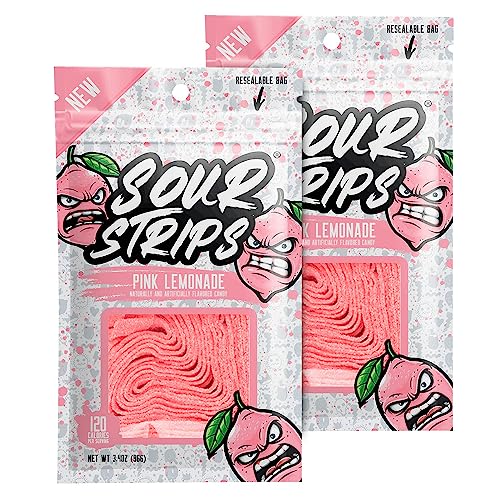 Sour Strips Pink Lemonade Flavored Sour Candy Strips