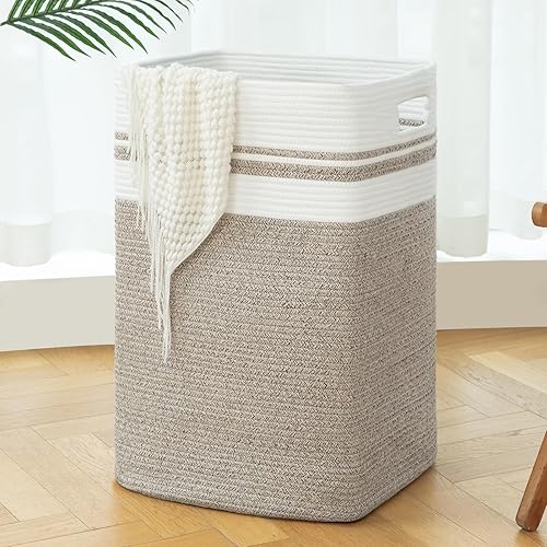 OIAHOMY Laundry Hamper, Large Laundry Basket 91L, Clothes Storage Basket for Blankets-Yellow - Yellow - Extra Large
