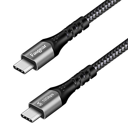 Fasgear USB C to USB C Cable, 1 Pack 10ft USB 3.1 Gen2 Type C 20V/5A Fast Charging 100W Power Delivery Cords for USB-C Device, 10Gbps Data Sync, 4K@60Hz Video Output, Quest Link(3m,Black) - 10ft (3m) - Black