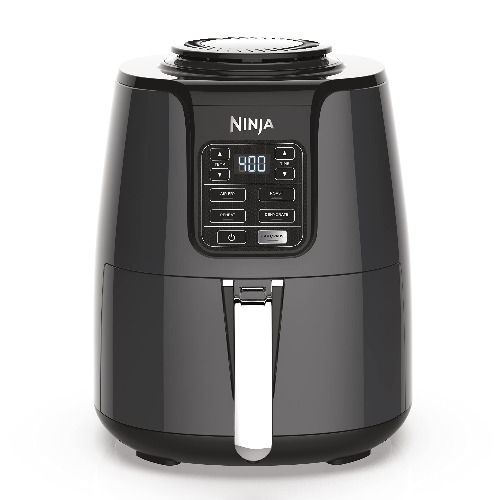 Ninja AF101 Air Fryer that Crisps, Roasts, Reheats, & Dehydrates, for Quick, Easy Meals, 4 Quart Capacity, & High Gloss Finish, Black/Grey - 4 Quarts