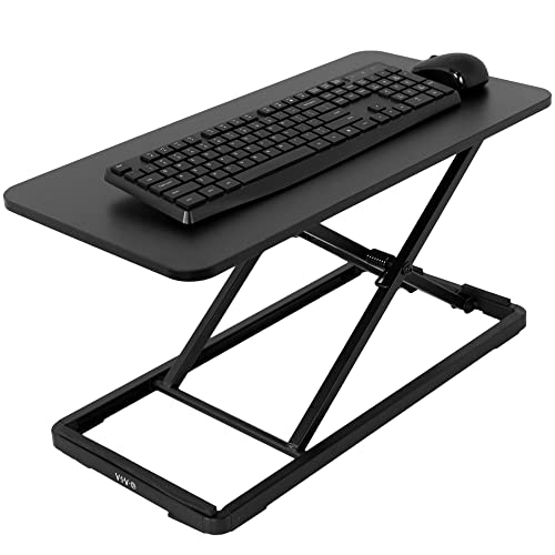 VIVO Single Top 24 inch Scissors Lift Keyboard and Mouse Riser, Height Adjustable Laptop Desk, For Ergonomic Sit Stand Workstations, Black, DESK-V024A - Black