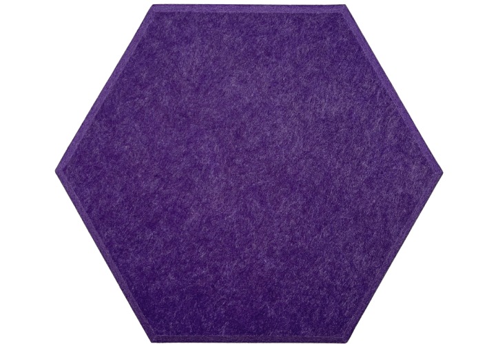 Hexagon PET Felt Acoustic Panels - 12 Pack - Eco Friendly Sound Absorption Panels - Purple
