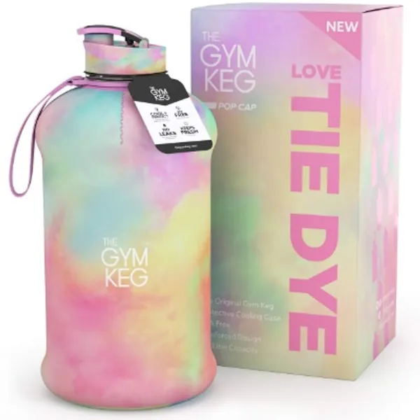 The Gym Keg Official Sports Water Bottle (2.2 L) Insulated Sleeve | Built-In Carry Handle | Fitness, Exercise, Large Gym Water Bottles | Ecofriendly, BPA Free, 40% Thicker Plastic