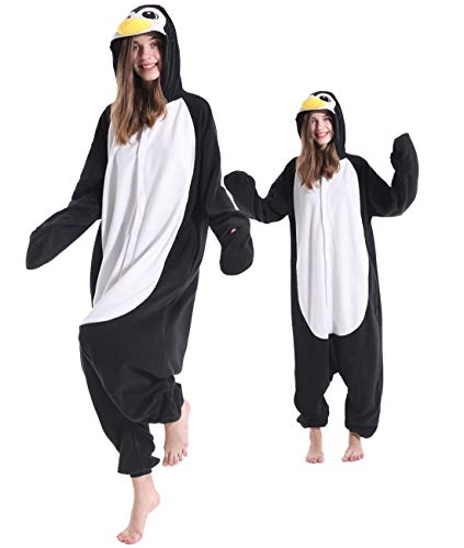 Adult Penguin Pajamas One Piece Halloween Christmas Cosplay Penguin Costume Animal Homewear Sleepwear for Women Men - Penguin - Large