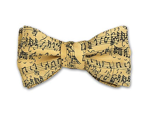 Josh Bach Men's Music by JS Bach Self-Tie Silk Bow Tie Cream, Made in USA