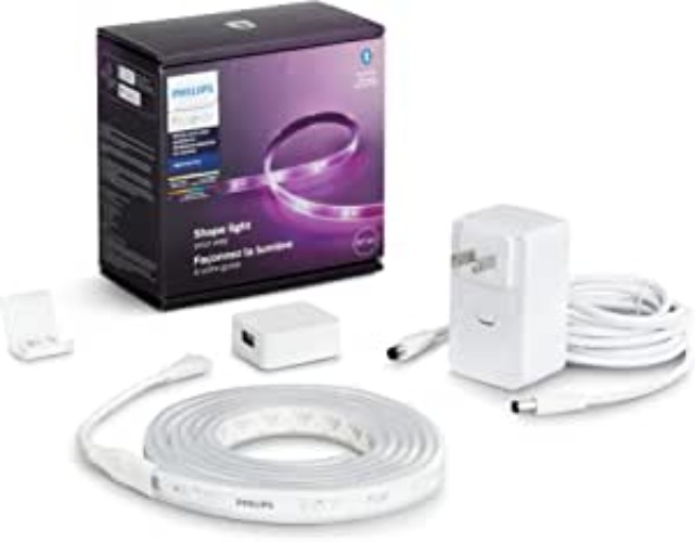 Philips Hue Lightstrip Plus (2m/6ft Base Kit with Plug), Works with Amazon Alexa, Apple Homekit and Google Assistant, Bluetooth Compatible, Single Color Effect