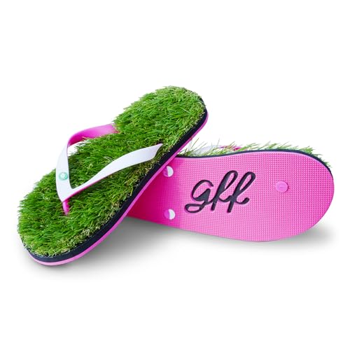 GFF Grass Flip Flops for Men/Women/Kids - XS/S/M/L Size Sandal - Camo/Black/Pink Color Slippers - 9.5-10.5 M US - Pink