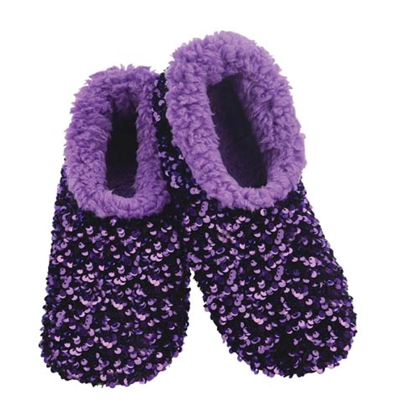 Women's Purple Sequin Slippers
