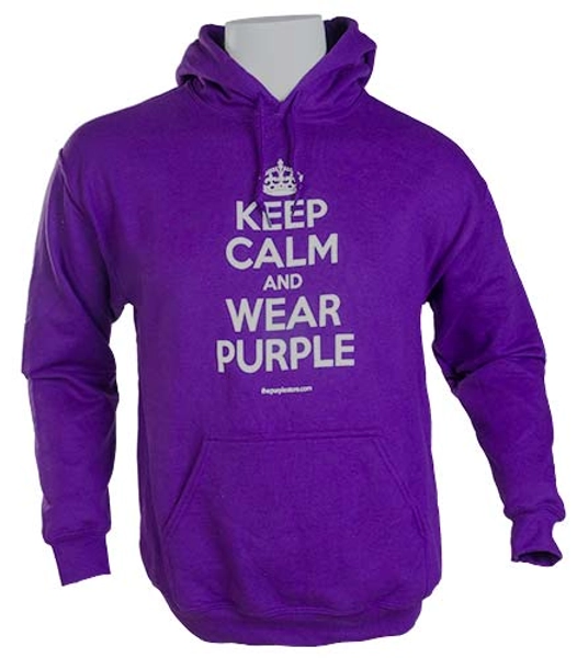 "Keep Calm and Wear Purple" Hooded Sweatshirt
