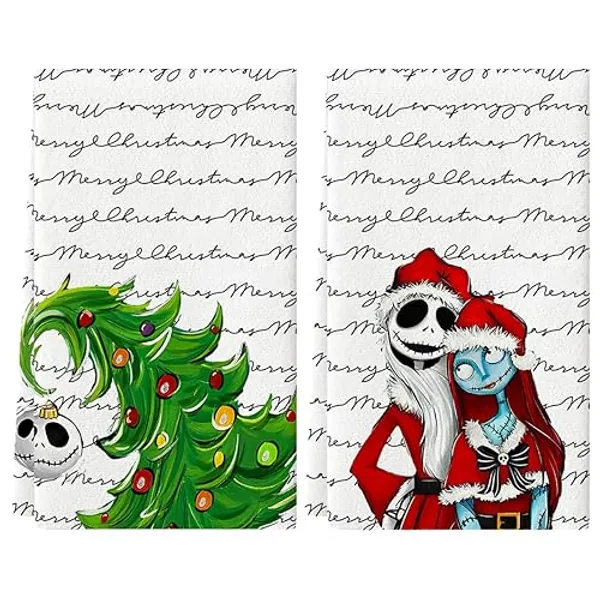 Yarcooly Christmas Dish Towels for Kitchen Merry Christmas Decorations for Home Kitchen Merry Christmas Xmas Decorations Decor Towels Set Dish Towel Set of 2 18x26 Inch