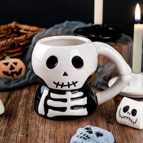 Black Skull Ceramic Mug - Black / 201-300ml