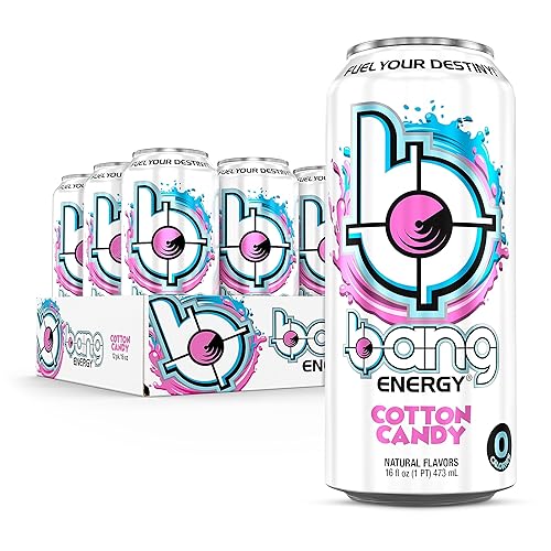 Bang Energy Cotton Candy, Sugar-Free Energy Drink, 16-Ounce (Pack of 12) - Cotton Candy - 16 Ounce (Pack of 12)