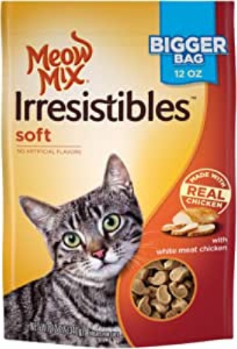 Meow Mix Irresistibles Soft Cat Treat, White Meat Chicken, 12 Ounce Bag (Pack of 5) - Soft White Meat Chicken 12 Ounce (Pack of 5)
