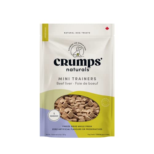 Crumps' Naturals Mt-Fd-105 Mini Trainers Freeze Dried Beef Liver (1 Pack), 126 G (Packaging may vary) - Brown - 126 g (Pack of 1) - Beef Liver