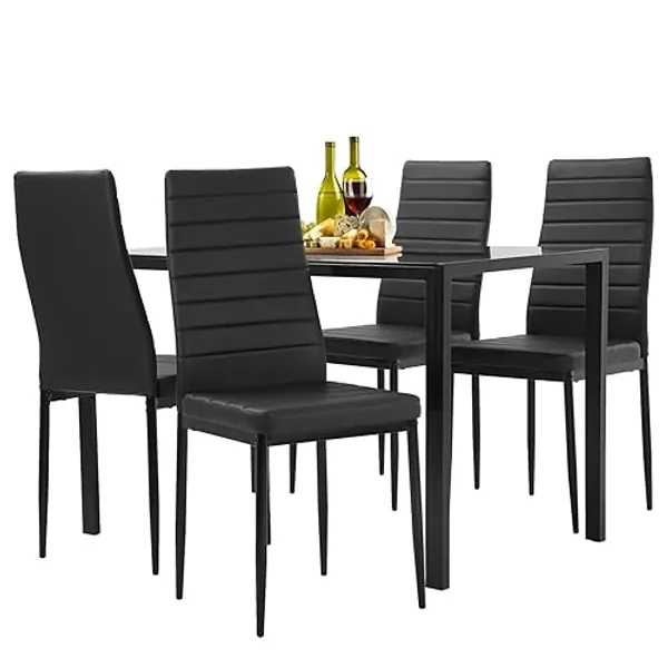 FDW Dining Table Set Dining Room Table Set Dinner Table Dinette Sets for Small Spaces Dinning Table with Chairs Set of 4 Kitchen Dining Table Set for Breakroom Furniture Rectangular Modern Leisure