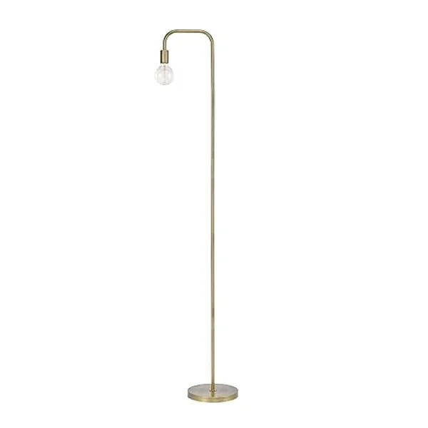 Globe Electric 67068 70" Floor Lamp, Matte Brass, in-Line On/Off Foot Switch, Floor Lamp for Living Room, Floor Lamp for Bedroom, Home Improvement, Reading Lamp, Home Office Accessories