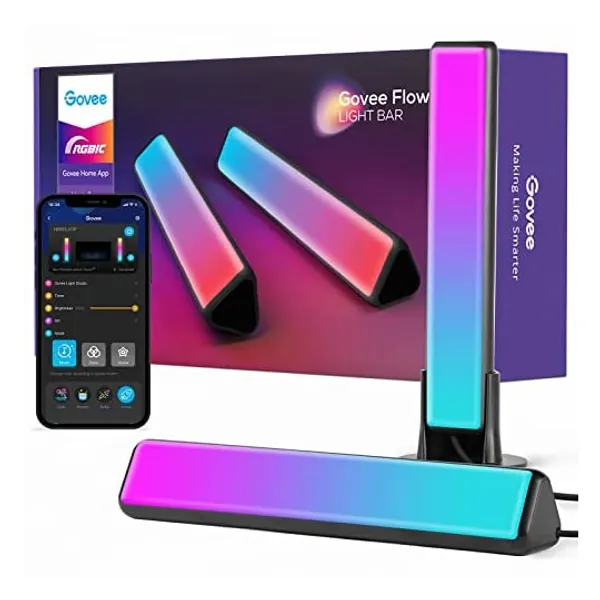 
                            Govee Smart Light Bars, RGBICWW Smart LED Lights with 12 Scene Modes and Music Modes, Bluetooth Color Light Bar for Entertainment, PC, TV, Room Decoration
                        
