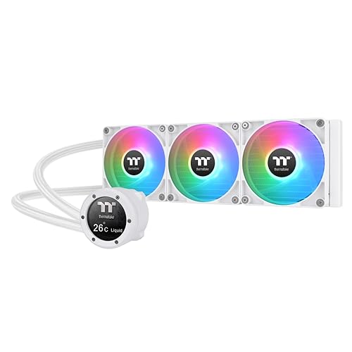 Thermaltake TH360 V2 Ultra ARGB Sync/AlO Liquid Cooler/ARGB Fan 120 * 3/PWM 500~1500rpm/Water Block 2.1" LCD/White, CL-W405-PL12SW-A - LCD - 360mm - White