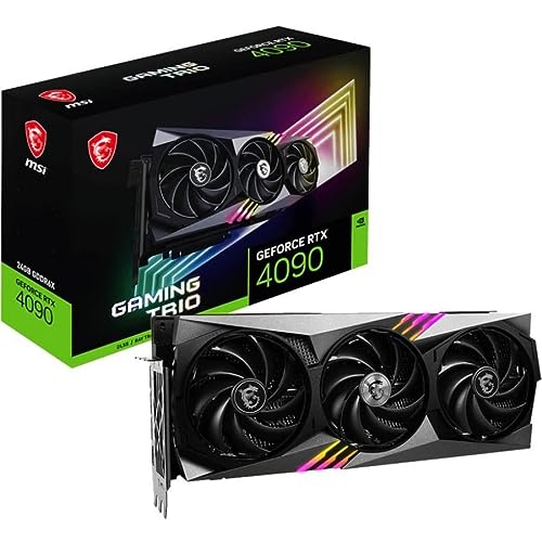 MSI Gaming GeForce RTX 4090 24GB GDRR6X 384-Bit HDMI/DP Nvlink Tri-Frozr 3 Ada Lovelace Architecture Graphics Card (RTX 4090 Gaming Trio 24G)