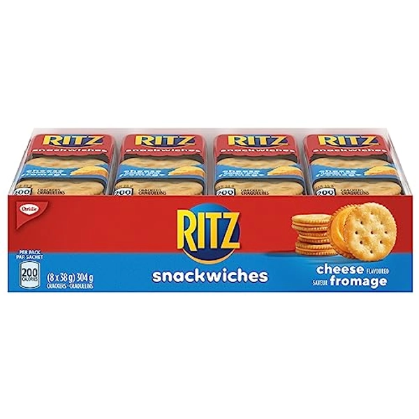 Ritz Cheese Sandwich Crackers, School Snacks, 38 g (Pack of 8)